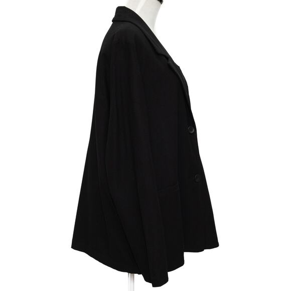 Eileen Fisher Black Viscose Blend Notched Jacket Blazer Size Large - Picture 4 of 11